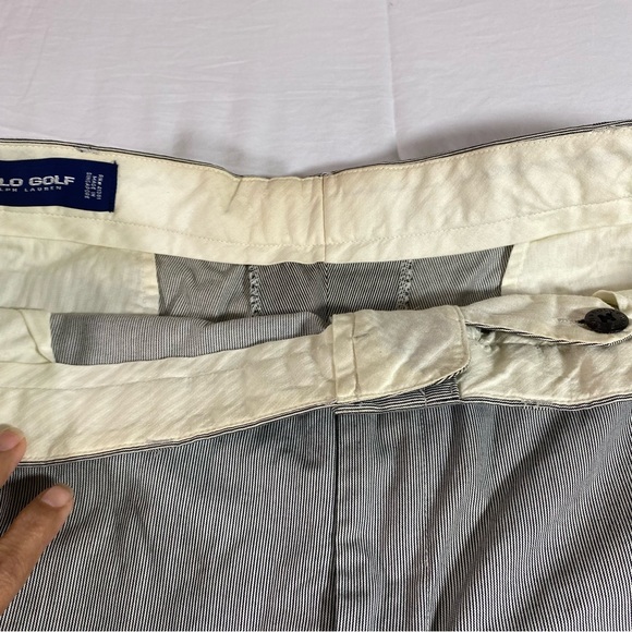 Polo Golf Ralph Lauren Shorts Flat Front Pin Stripe Pockets Men Shorts Size 42 - Picture 4 of 13